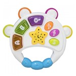 Ficha técnica e caractérísticas do produto Panderola Chocalho Infantil para Bebê com Luzes e Som - Bbr Toys