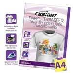 Ficha técnica e caractérísticas do produto Papel Transfer Bright A4 - Tecidos Claros Pct 10 Fls