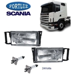 Ficha técnica e caractérísticas do produto Farol Princ Scania P124 2000 a 2007 Original Fortluz 2 Lados