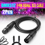 Ficha técnica e caractérísticas do produto 2Pcs 2M Mic DMX Audio Cable 3 Pin XLR Male to XLR Female Microphone Cable