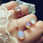 Ficha técnica e caractérísticas do produto HAO 3 Pcs / set Mulheres Luxo Opal Moda Set Jóias Wedding Jewelry Set