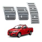 Ficha técnica e caractérísticas do produto Pedaleira Chevrolet Montana 2011 Até 2019 Preto Aço Inox