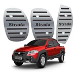 Ficha técnica e caractérísticas do produto Pedaleira Fiat Strada 2014 Até 2019 Preto Aço Inox - 3r Acessórios