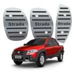 Ficha técnica e caractérísticas do produto Pedaleira Fiat Strada 2014 Até 2019 Preto Aço Inox