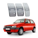 Pedaleira Fiat Uno Mille Manual 1984 Até 2013 Aço Inox - 3r Acessórios