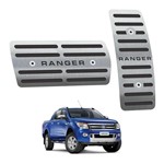Ficha técnica e caractérísticas do produto Pedaleira Ford Ranger Automatico 2013 2019 Preto Aço Inox - 3r Acessórios