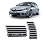 Ficha técnica e caractérísticas do produto Pedaleira Honda Civic Automático 2012 Até 2016 Aço Inox - 3R Acessórios