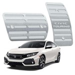 Ficha técnica e caractérísticas do produto Pedaleira Honda Civic Touring Automático 2017 Até 2019 Aço Inox - 3r Acessórios