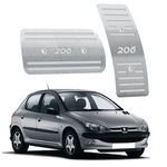 Ficha técnica e caractérísticas do produto Pedaleira Peugeot 206 Automatico 1998 Até 2010 Aço Inox