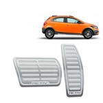 Ficha técnica e caractérísticas do produto Pedaleiras Chevrolet Onix Activ 2017/2019 Automático Prata - Jr
