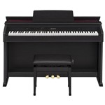 Ficha técnica e caractérísticas do produto Piano Digital 88 Teclas Sensitivas AP460 BK Preto Casio com Pedal