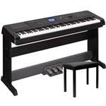 Ficha técnica e caractérísticas do produto Piano Digital Yamaha DGX660 Preto + Banco + Pedal