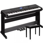 Ficha técnica e caractérísticas do produto Piano Digital Yamaha DGX660 Preto Completo + Banco + Pedal