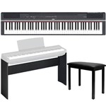 Ficha técnica e caractérísticas do produto Piano Digital Yamaha P125 Preto + Estante + Banco