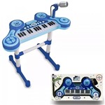 Piano E Teclado Eletrônico Infantil Azul Com Sons Unik Toys