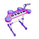Piano Eletrônico C/ Microfone o Primeiro Grande Show Feminino - Unik Pe1806-f - Unik Toys