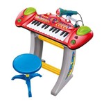 Piano Infantil Meu Super Teclado com Microfone Luz Sons e Ritmos