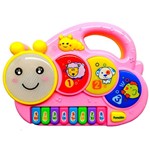 Ficha técnica e caractérísticas do produto Brinquedo Piano Musical para Bebês Infantil com Musicas Som Luzes - Lagartinha Rosa - Futuro