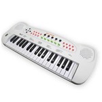 Ficha técnica e caractérísticas do produto Piano Teclado Branco Musical Infantil Microfone Brinquedo