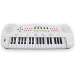 Piano Teclado Brinquedo Infantil Microfone Musical Educativo - HS 999 Branco - Dmtoys