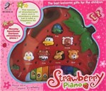 Ficha técnica e caractérísticas do produto Piano Teclado Infantil Bebê Bichos Morango Vermelho - King Toys