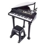 Ficha técnica e caractérísticas do produto Piano Teclado Infantil Preto Menino Microfone Banquinho - Yes Toys