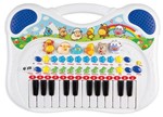 Piano Teclado Musical Fazendinha Azul Bebê 6407 Braskit