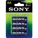 Ficha técnica e caractérísticas do produto Pilha Alcalina AA Sony Am3l-b4d