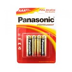Ficha técnica e caractérísticas do produto Pilha Alcalina Palito AAA 4 Unidades - Panasonic