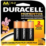 Ficha técnica e caractérísticas do produto Pilha Alcalina Pequena AA Leve 6 Pague 4 - Duracell