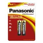 Ficha técnica e caractérísticas do produto Pilha Panasonic Alcalina AA Pequena 1,5V com 2 Unidades