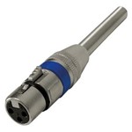 Ficha técnica e caractérísticas do produto Plug Cannon Femea Azul Corpo Metalico com Mola