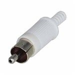Ficha técnica e caractérísticas do produto Plug Conector RCA Plastico com Rabicho Branco - Pacote com 10 Peças