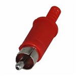 Ficha técnica e caractérísticas do produto Plug Conector RCA Plastico com Rabicho Vermelho - Pacote com 10 Peças