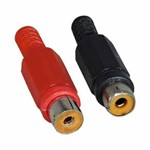 Ficha técnica e caractérísticas do produto Plug Jack RCA Plástico com Rabicho Preto e Vermelho - Pacote com 10 Peças