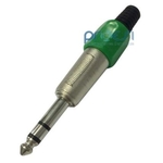 Ficha técnica e caractérísticas do produto Plug P10 metálico Estéreo - Verde