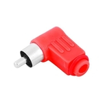 Plug RCA Capa Plástica 90° - Vermelho
