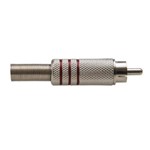 Ficha técnica e caractérísticas do produto Plug Rca Metal Níquel 58mm Vermelho