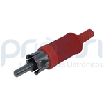 Ficha técnica e caractérísticas do produto Plug RCA Plástico - Vermelho