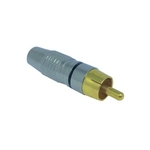 Ficha técnica e caractérísticas do produto Plug RCA Profissional 6mm Metálico Dourado/Preto