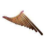 Pr Flauta Sampona Torta em Bambu 23 Tubos Grande 45x40 Lnsgr