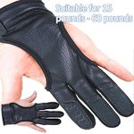 Ficha técnica e caractérísticas do produto Professional Bow Atira couro 3 dedos luvas de protecção Guarda Mão