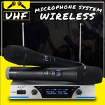 Ficha técnica e caractérísticas do produto Profissional UHF Sistema de Microfone Sem Fio 2 Canais Handheld Receptor Sem Fio Karaoke KTV Fontes Do Partido Presentes
