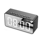 Rádio Relógio Despertador Digital Caixa de Som Bluetooth - Preto