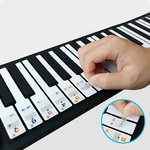 Ficha técnica e caractérísticas do produto 61 teclas transparente colorido Piano chave da nota adesivos de teclado Music instrument