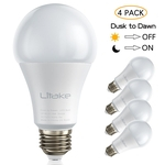Ficha técnica e caractérísticas do produto Litake Dusk to Dawn LED Light Sensor A19 Lâmpada 9 Watt (80W equivalente) 900 Lumens E26 3000K