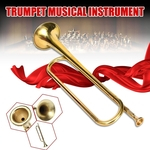 Ficha técnica e caractérísticas do produto Retro ouro USB plana corneta trompete banda escolar estudante crianças iniciante instrumento musical
