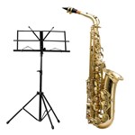Saxofone Alto Eb HAS-200L Laqueado HARMONICS + Suporte para Partitura HAYONIK