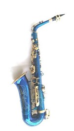 Saxofone Alto Mib Azul com Douradas Halk