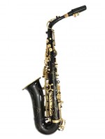 Ficha técnica e caractérísticas do produto Saxofone Alto Mib Preto com Chaves Douradas HALK